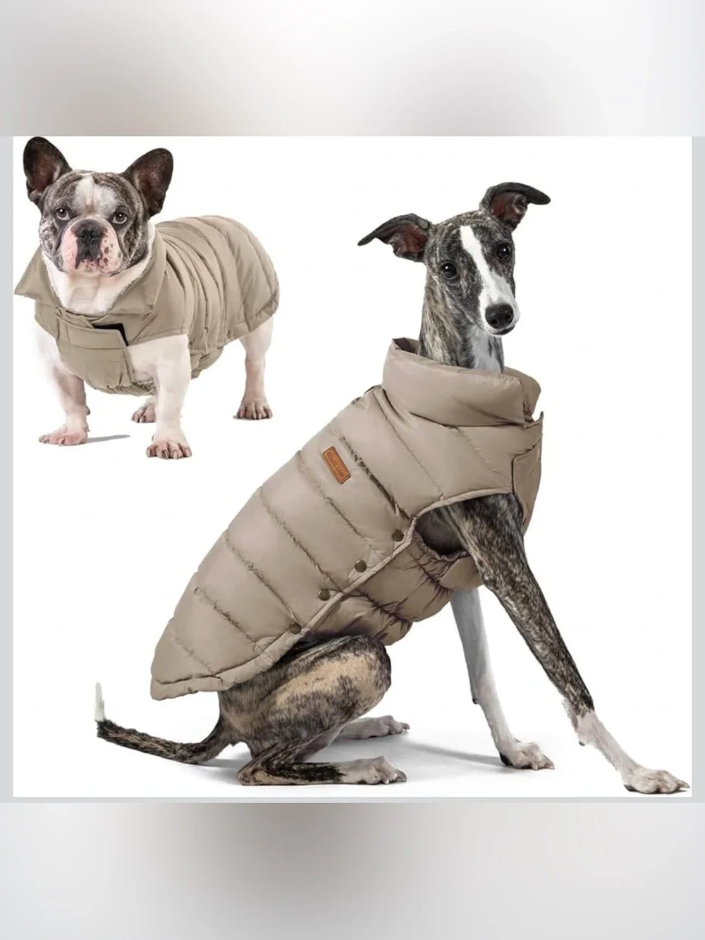 NWT Space‎ Lion Dog Puffer Vest – Small Khaki Duck Down Winter Coat